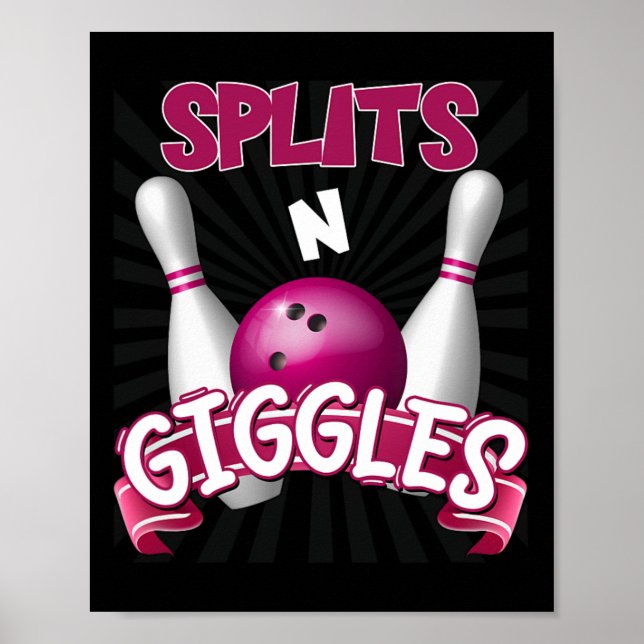 Splits n Giggles Funny Bowling Team Bowlareare Ipo Poster (Framsidan)