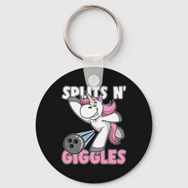 Splits N'Giggles Unicorn Bowling Bowlareare Nyckelring (Framsida)