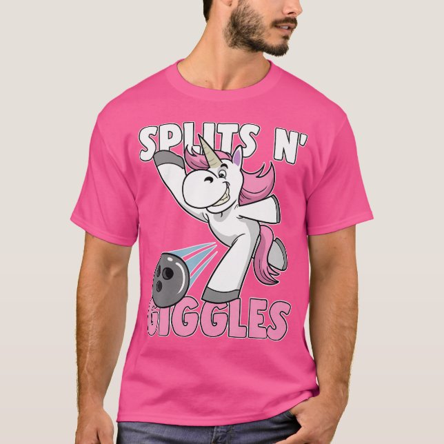 Splits N'Giggles Unicorn Bowling Bowlareare T Shirt (Framsida)