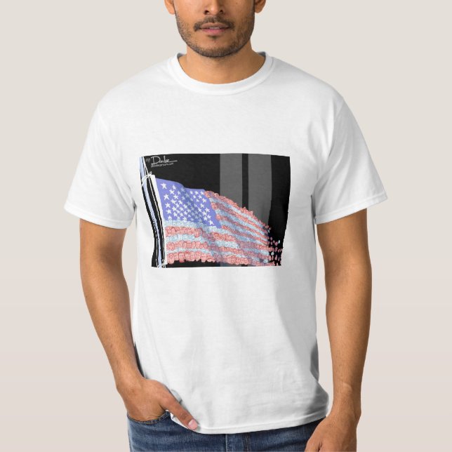 Splittrad flagga t-shirt (Framsida)