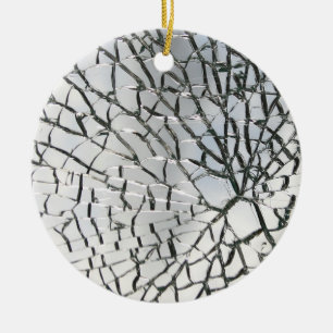 Splittrad glass struktur julgransprydnad keramik