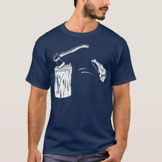 Splittring av ax Chopping Block Retro Firewood T Shirt