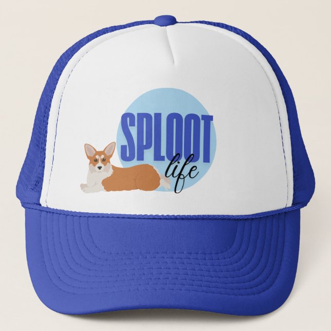 Sploot Life Corgi Hund Funny Blue Hat Keps (Framsida)