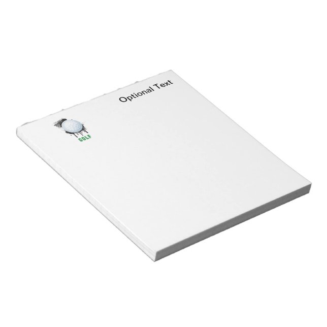 Splotch abstrakt Bläck med GOLF boll och TEXT Anteckningsblock (Vinklad)