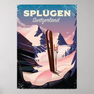 splügen Schweiz ski poster