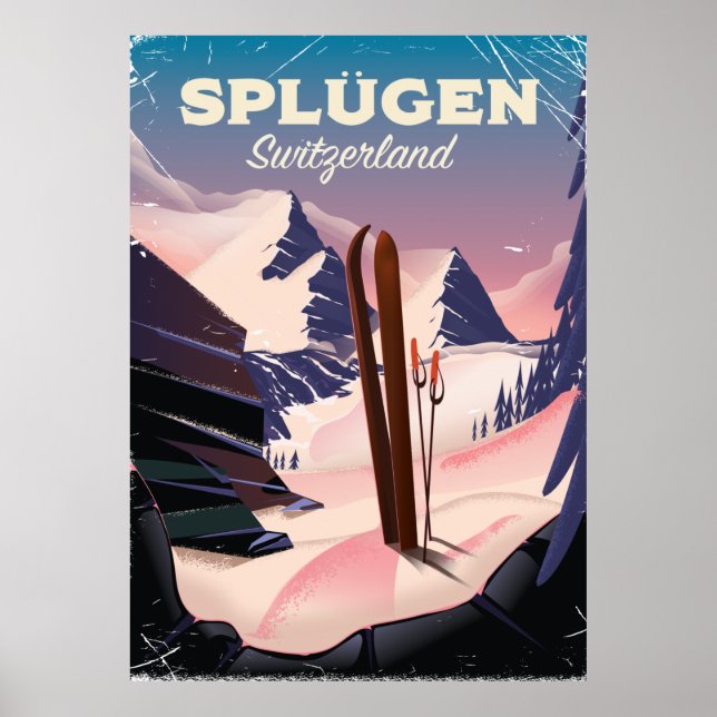 splügen Schweiz ski poster (Framsidan)