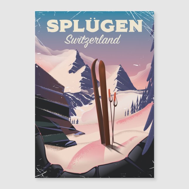 splügen Schweiz ski poster (Framsida)