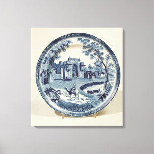 Spode blått och vit pläterar, c.1815 canvastryck