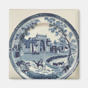 Spode blått och vit pläterar, c.1815 magnet