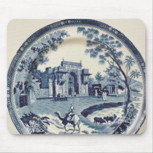 Spode blått och vit pläterar, c.1815 musmatta