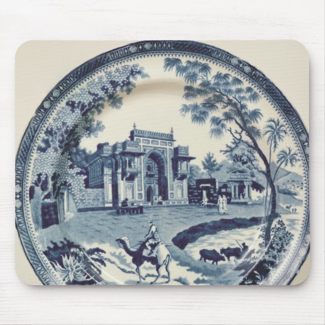 Spode blått och vit pläterar, c.1815 musmatta (Framsidan)