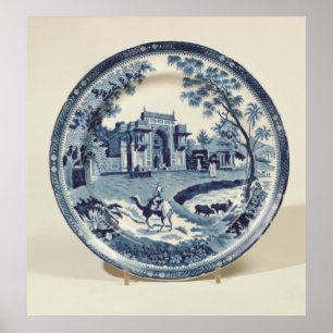 Spode blått och vit pläterar, c.1815 poster