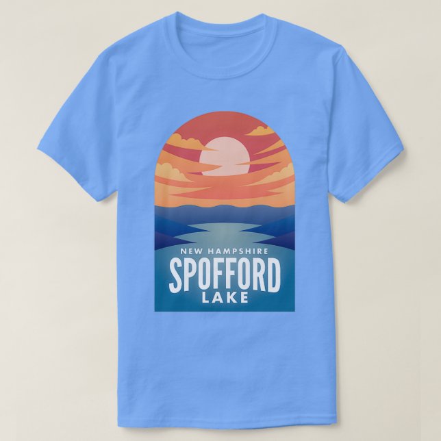Spofford Sjö NH Retro Sunset T Shirt (Design framsida)