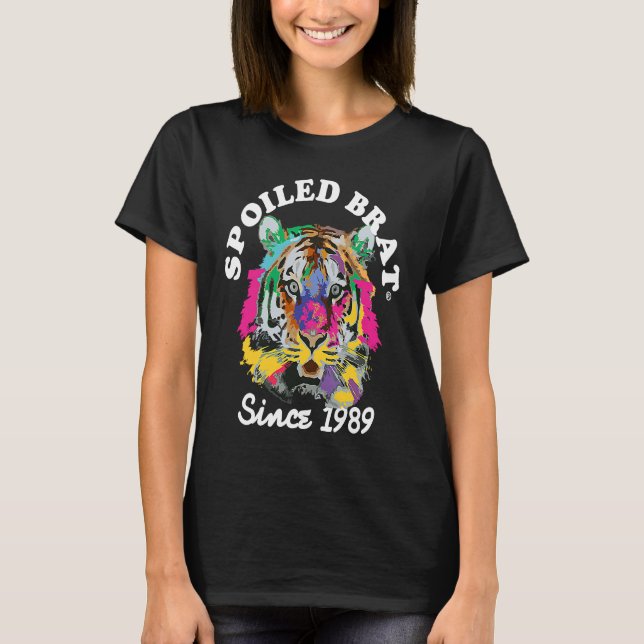 Spoiled Brat Tiger since 1989 T Shirt (Framsida)