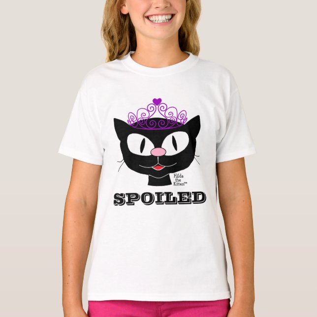 SPOILED Cute Tecknad Princess Cat Girl's T Shirt (Framsida)
