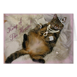 SPOILED PRINCESS CAT LAYY ON BAK HÄLSNINGSKORT