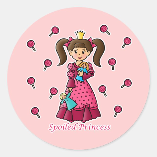 Spoiled Princess Runt Klistermärke (Framsida)