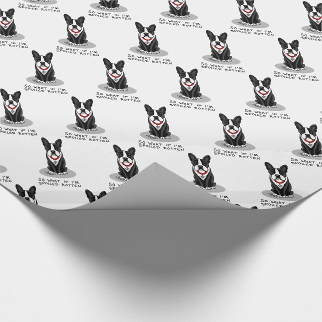 Spoiled Rotten Boston Terrier Hund (svart) Cute Presentpapper (Hörn)