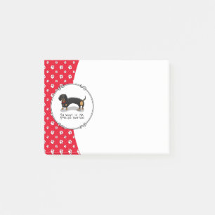 Spoiled Rotten Dachshund Hund (S black & tan) Cute Post-it Block