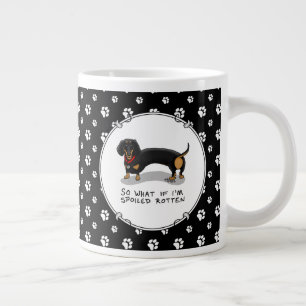 Spoiled Rotten Dachshund (S black & tan) Cute hund Jumbo Mugg