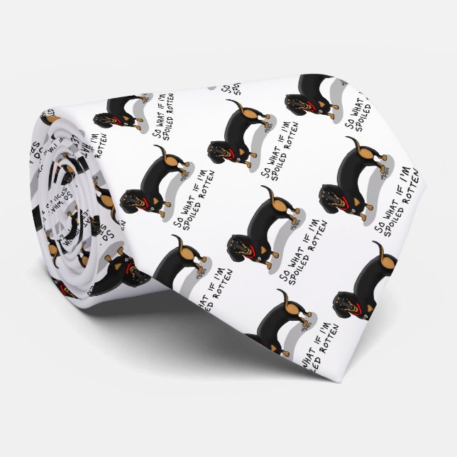 Spoiled Rotten Dachshund (S black & tan) Cute hund Slips (Rullad)