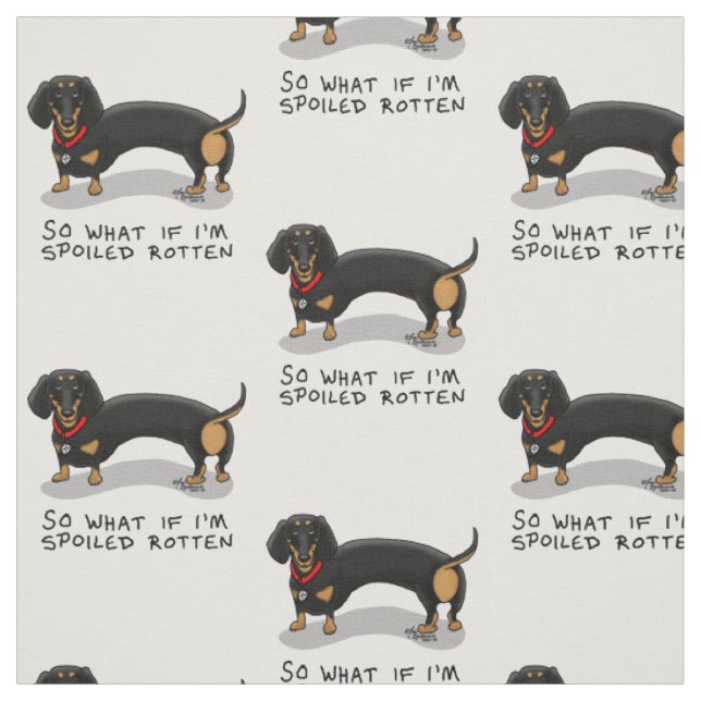 Spoiled Rotten Dachshund (S black & tan) Cute hund Tyg (Provkarta)