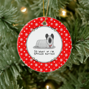 Spoiled Rotten Skye Terrier Hund (silver) Cute Rol Julgransprydnad Keramik