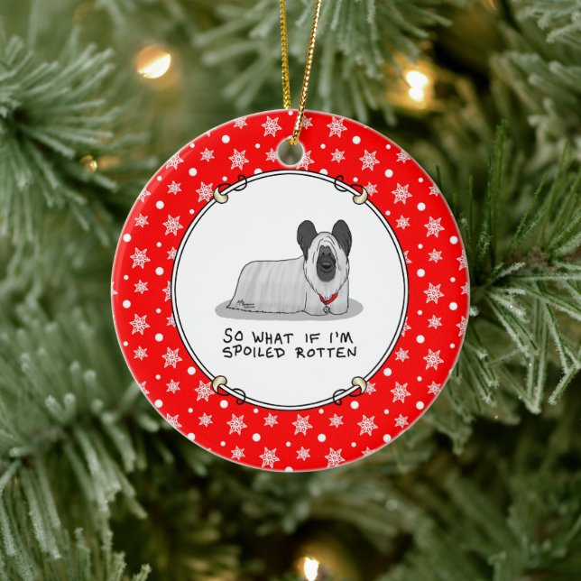 Spoiled Rotten Skye Terrier Hund (silver) Cute Rol Julgransprydnad Keramik (Träd)