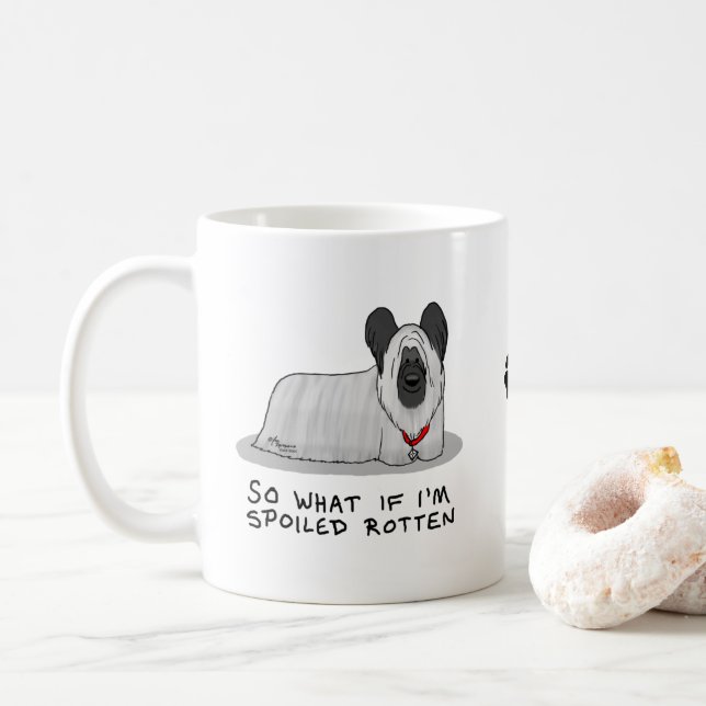 Spoiled Rotten Skye Terrier Hund (silver) Cute Rol Kaffemugg (Med munk)