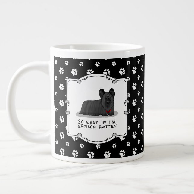 Spoiled Rotten Skye Terrier Hund (svart) Cute Funn Jumbo Mugg (Vänster)