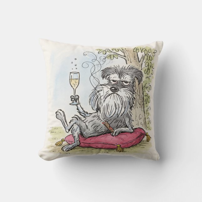 Spoiled Special Grey Schnauzer Throw Pillow Kudde (Framsida)