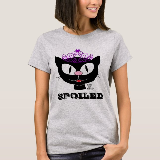 SPOILED Tecknad Prinsessa Katt Dam T Shirt (Framsida)