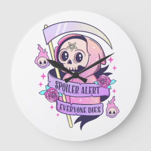 Spoiler Alert Alla Dies Cute Rosa Halloween Sk Stor Klocka