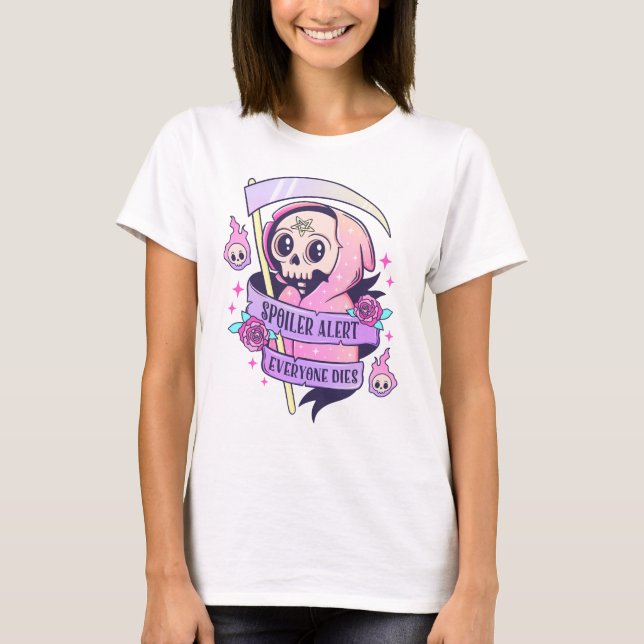 Spoiler Alert Alla Dies Cute Rosa Halloween Sk T Shirt (Framsida)