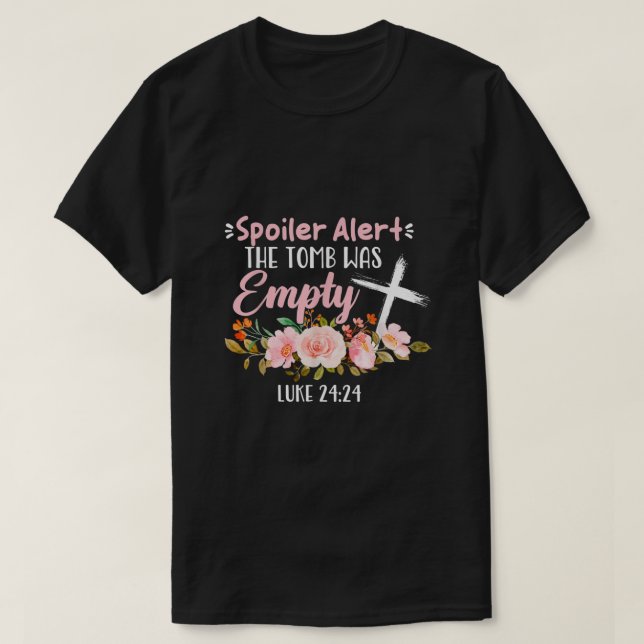 Spoiler Alert Grav var Tom Påsk Religiösa Chri T Shirt (Design framsida)