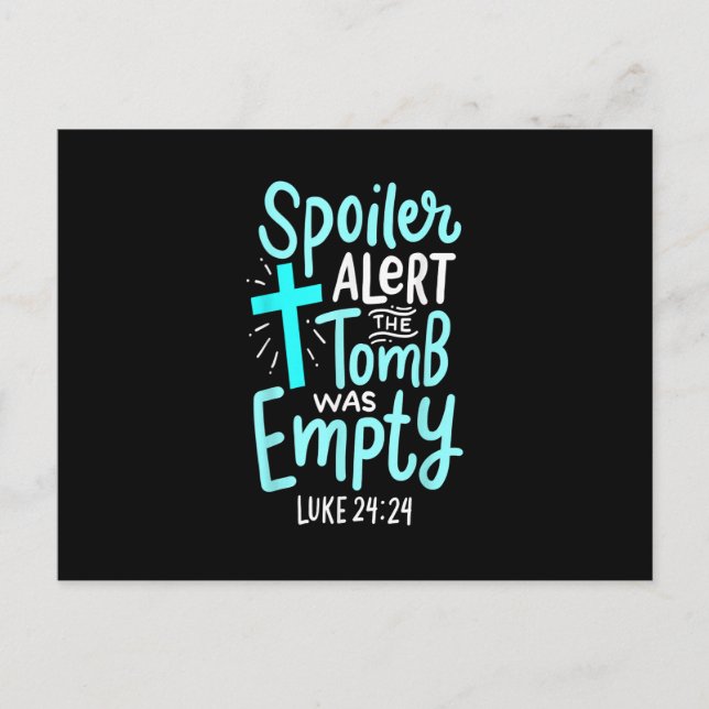 Spoiler Alert Grav var Tom Påsk Religiösa Chri Vykort (Framsida)
