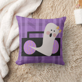 Spök 80-tal 90-tal Lila Rutig Halloween Kuddvar Kudde