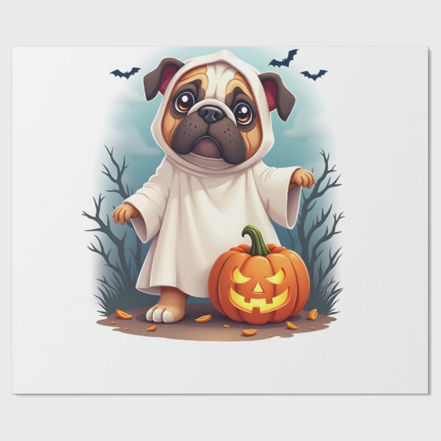 Spök Bulldog Boo Presentpapper (Platt)