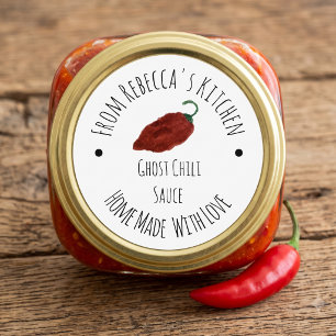Spök Chili Hemmagjord Hot Sauce Runt Klistermärke