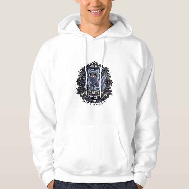 Spök efterliv katt kattpappa presentidé - Spök eft Hoodie (Framsida)