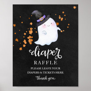 Spök Halloween Baby Shower Blöja-Lottning Skylt