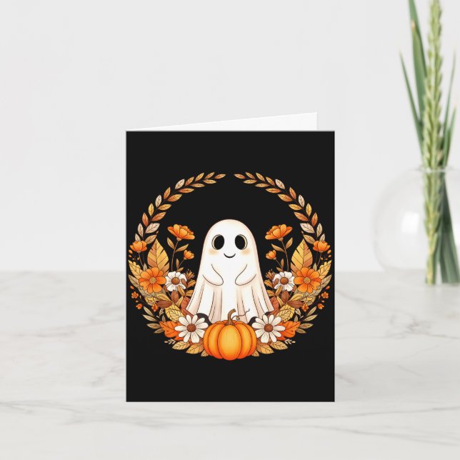 Spök halloween blommig  kort (Framsida)