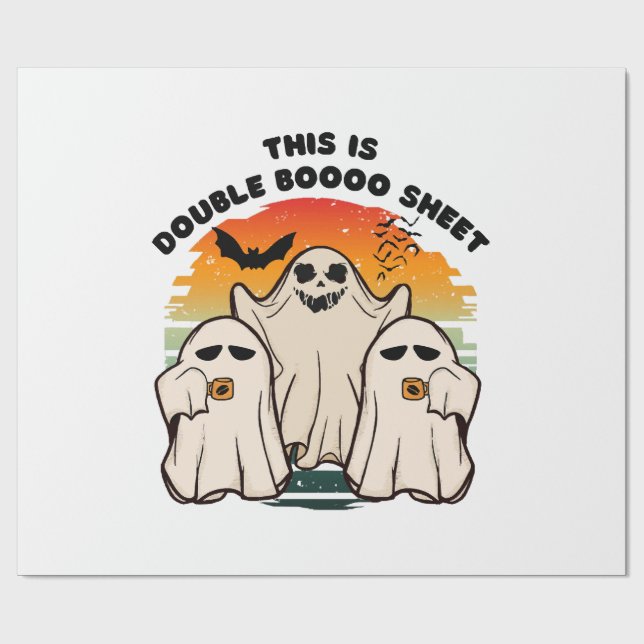 Spök Halloween-kostym Roligt Boo Presentpapper (Platt)