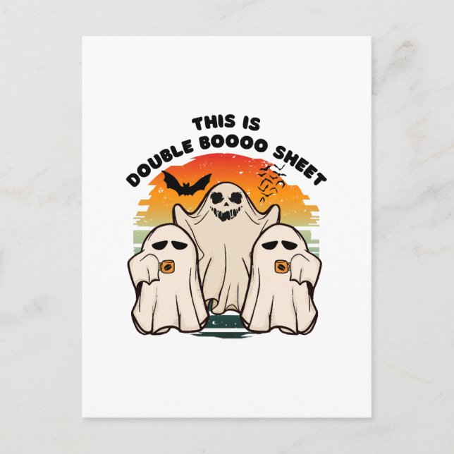 Spök Halloween-kostym Roligt Bu Vykort (Framsida)