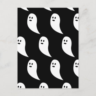 Spök Halloween svart vit söt mönster Vykort
