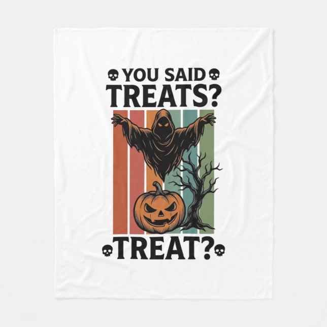 Spök Halloween-tröja med skräckinjagande present-p Fleecefilt (Framsidan)