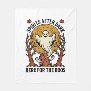 Spök Halloween-tröja Vintage gravyr Kuslig Par Fleecefilt