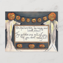 Spök-Jack O Lantern Pumpa Fågelskrämma Vykort