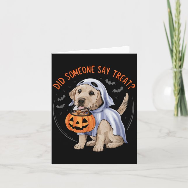 Spök Labrador Valp Gods Halloween Labrador Hund Kort (Framsida)