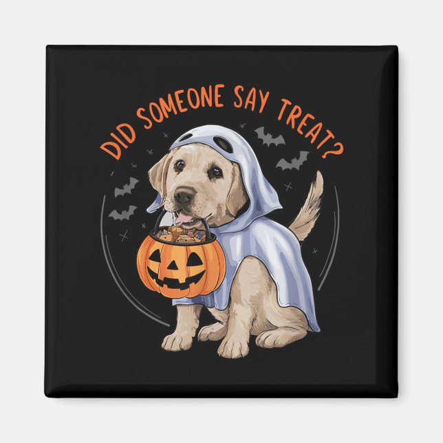 Spök Labradorgalpy Treats Halloween Labrador Hund Magnet (Framsidan)